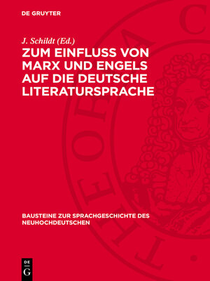 cover image of Zum Einfluß von Marx und Engels auf die deutsche Literatursprache